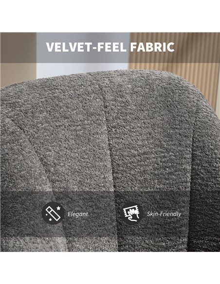 HOMCOM Snow Flannel Office Chair - Grey