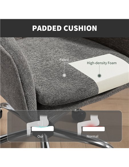 HOMCOM Snow Flannel Office Chair - Grey