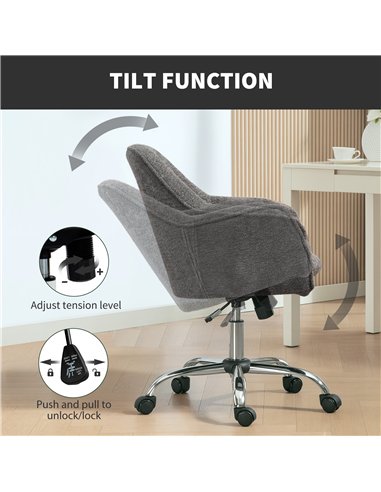 HOMCOM Snow Flannel Office Chair - Grey