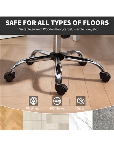 HOMCOM Snow Flannel Office Chair - Grey