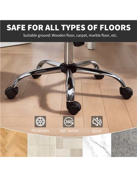 HOMCOM Snow Flannel Office Chair - Grey