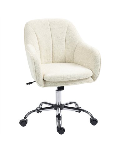 HOMCOM Snow Flannel Office Chair - Beige