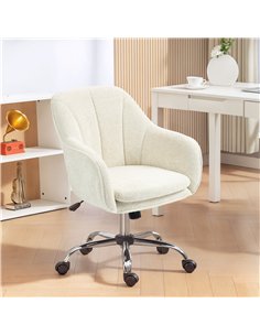 HOMCOM Snow Flannel Office Chair - Beige 2