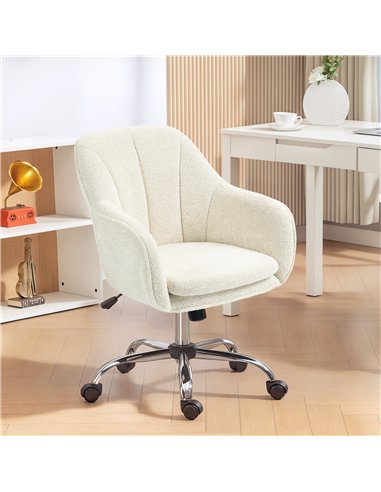 HOMCOM Snow Flannel Office Chair - Beige