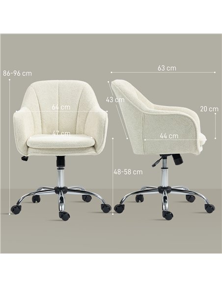 HOMCOM Snow Flannel Office Chair - Beige