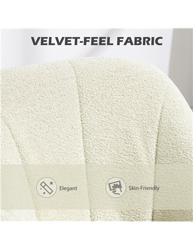 HOMCOM Snow Flannel Office Chair - Beige