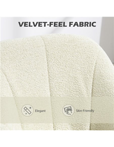 HOMCOM Snow Flannel Office Chair - Beige