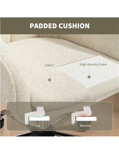 HOMCOM Snow Flannel Office Chair - Beige