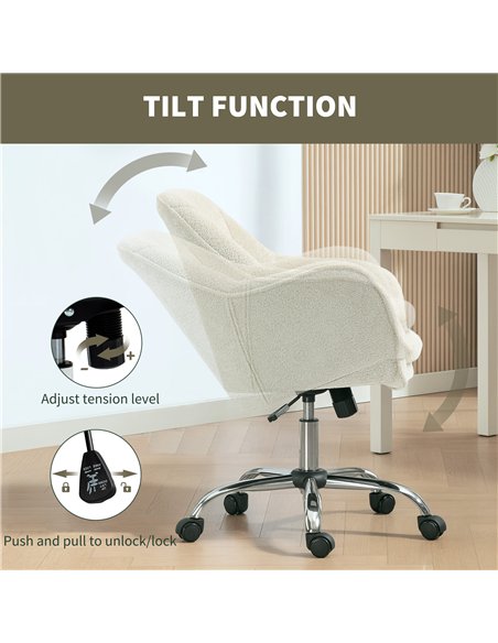 HOMCOM Snow Flannel Office Chair - Beige