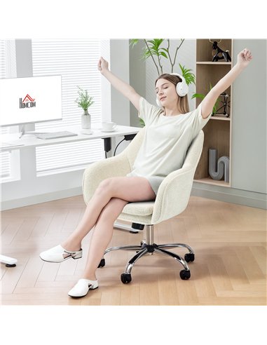 HOMCOM Snow Flannel Office Chair - Beige