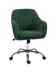 HOMCOM Snow Flannel Office Chair - Dark Green