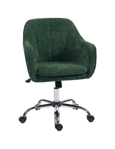 HOMCOM Snow Flannel Office Chair - Dark Green