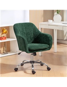 HOMCOM Snow Flannel Office Chair - Dark Green 2