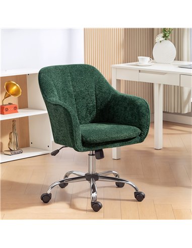 HOMCOM Snow Flannel Office Chair - Dark Green