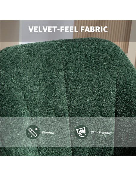 HOMCOM Snow Flannel Office Chair - Dark Green