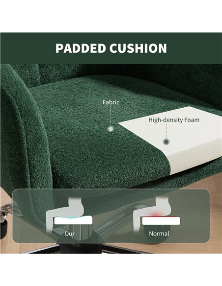 HOMCOM Snow Flannel Office Chair - Dark Green