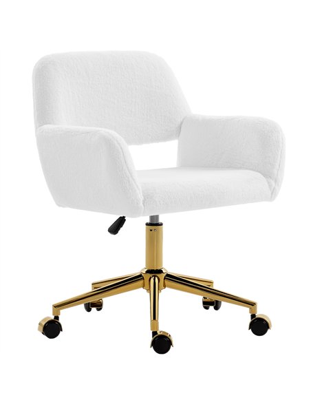 HOMCOM Faux Fur Rabbit Chair - Cream White