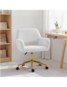 HOMCOM Faux Fur Rabbit Chair - Cream White 2