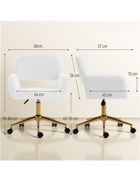 HOMCOM Faux Fur Rabbit Chair - Cream White