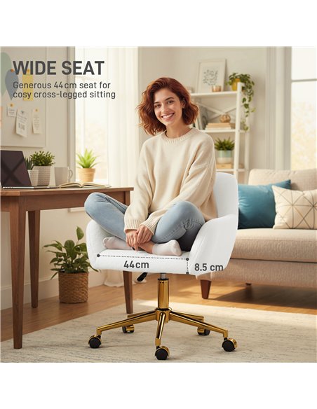 HOMCOM Faux Fur Rabbit Chair - Cream White