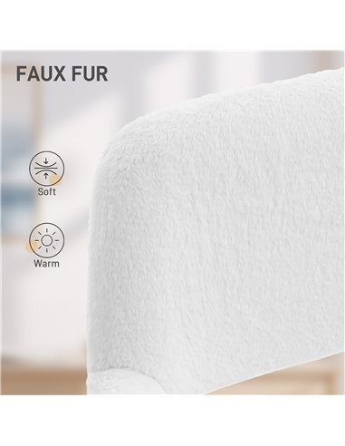 HOMCOM Faux Fur Rabbit Chair - Cream White