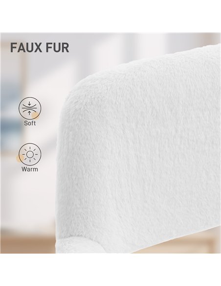 HOMCOM Faux Fur Rabbit Chair - Cream White