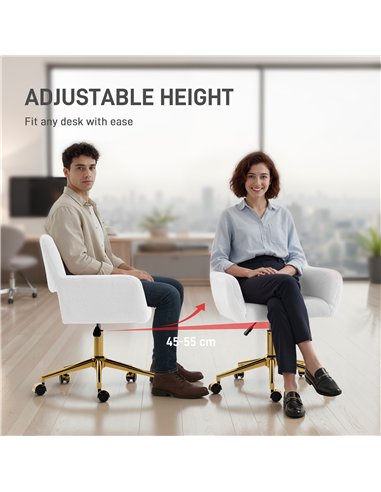 HOMCOM Faux Fur Rabbit Chair - Cream White