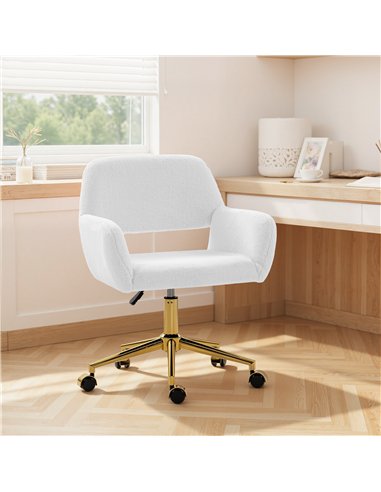 HOMCOM Faux Fur Rabbit Chair - Cream White