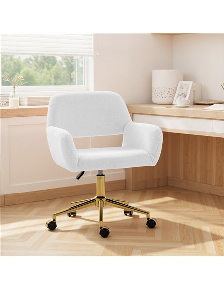 HOMCOM Faux Fur Rabbit Chair - Cream White