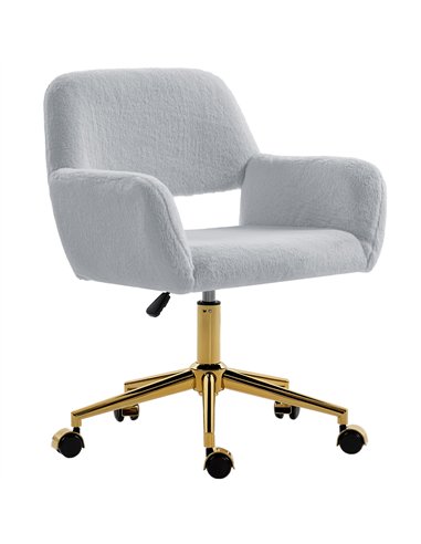 HOMCOM Faux Fur Rabbit Chair - Grey