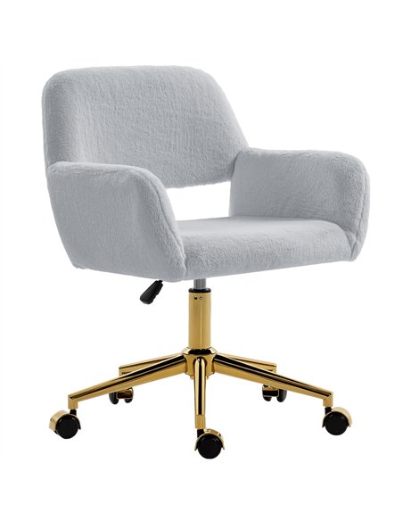 HOMCOM Faux Fur Rabbit Chair - Grey