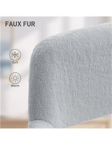 HOMCOM Faux Fur Rabbit Chair - Grey