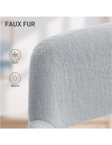 HOMCOM Faux Fur Rabbit Chair - Grey