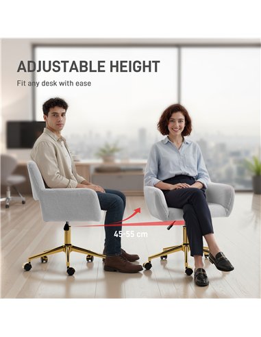 HOMCOM Faux Fur Rabbit Chair - Grey