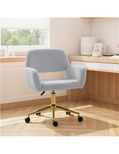 HOMCOM Faux Fur Rabbit Chair - Grey