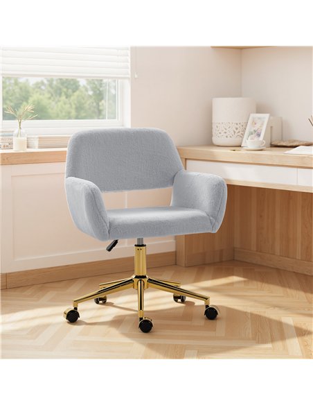 HOMCOM Faux Fur Rabbit Chair - Grey