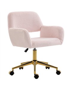 HOMCOM Faux Fur Rabbit Chair - Light Pink