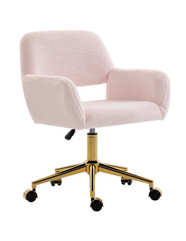 HOMCOM Faux Fur Rabbit Chair - Light Pink