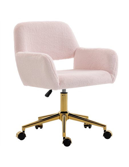 HOMCOM Faux Fur Rabbit Chair - Light Pink