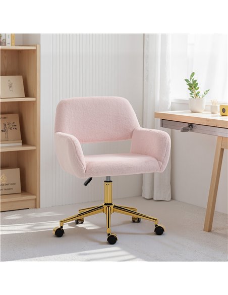 HOMCOM Faux Fur Rabbit Chair - Light Pink