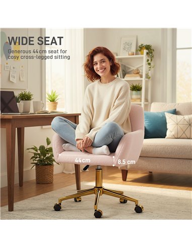 HOMCOM Faux Fur Rabbit Chair - Light Pink