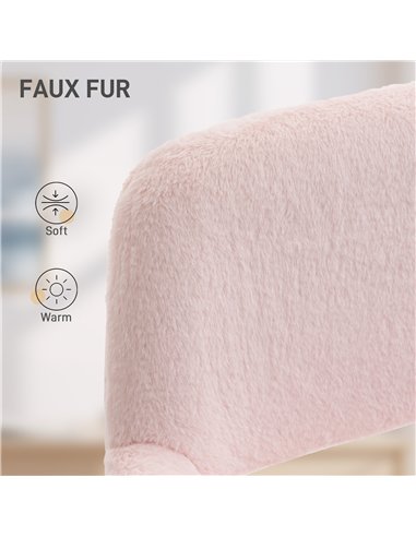 HOMCOM Faux Fur Rabbit Chair - Light Pink