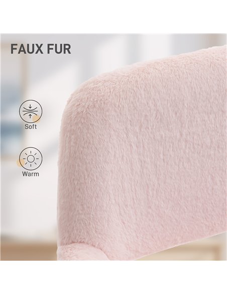 HOMCOM Faux Fur Rabbit Chair - Light Pink