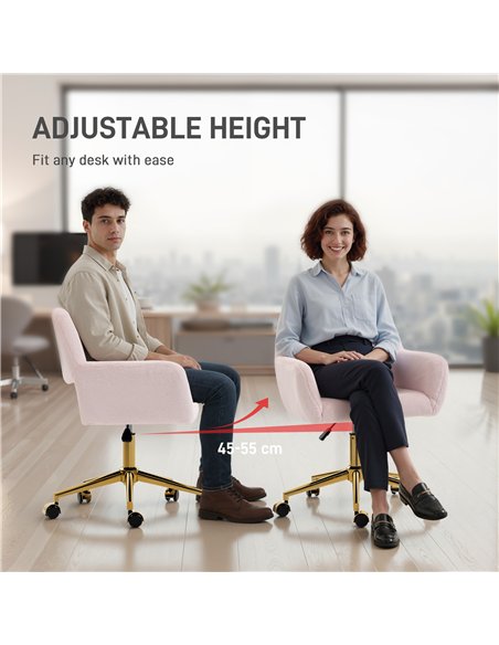 HOMCOM Faux Fur Rabbit Chair - Light Pink