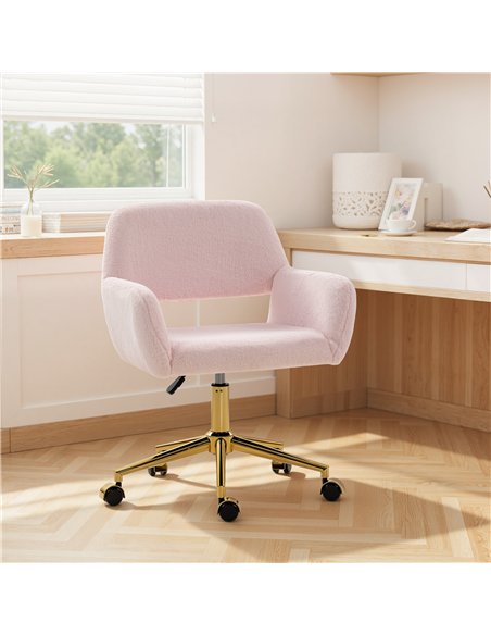 HOMCOM Faux Fur Rabbit Chair - Light Pink