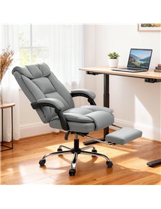 HOMCOM 155° Reclining Faux Leather Swivel Office Chair -Black 2