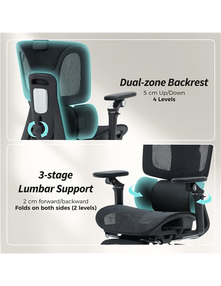 HOMCOM Ergonomic Office Chair, High Back Mesh Desk Chair, Black