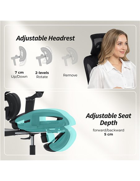 HOMCOM Ergonomic Office Chair, High Back Mesh Desk Chair, Black