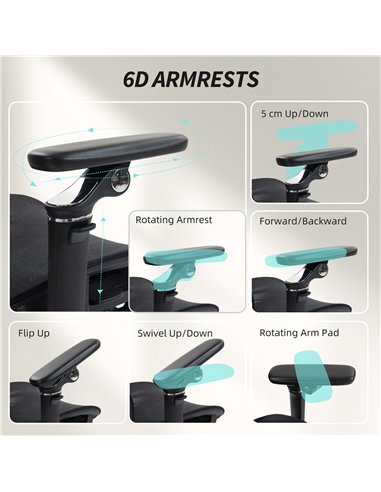 HOMCOM Ergonomic Office Chair, High Back Mesh Desk Chair, Black