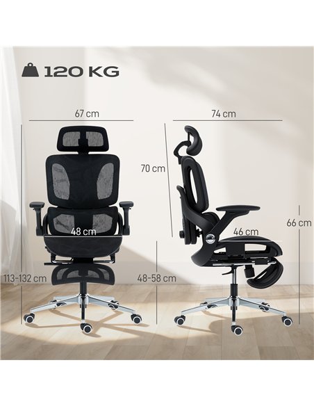 HOMCOM Ergonomic Office Chair, High Back Mesh Desk Chair, Black